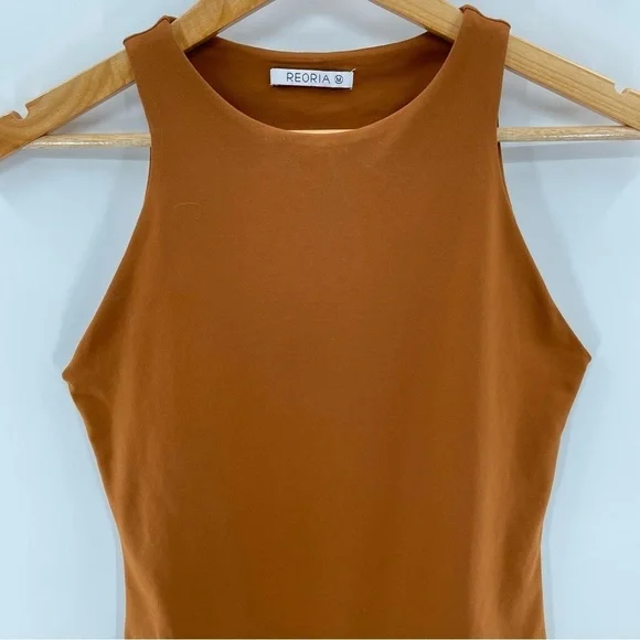 Reoria Cinnamon Brown High Neck Sleeveless Bodysuit Size
Medium - Picture 5 of 10